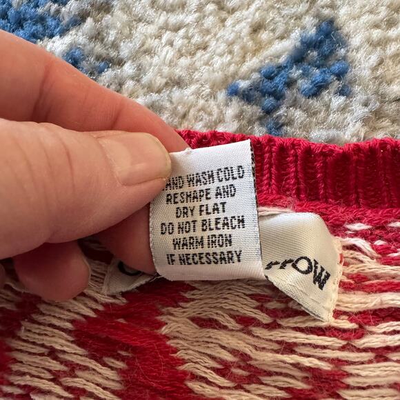 Croft Barrow Fair Isle Christmas Sweater Reindeer Size XL Silk Silver Clasp - Picture 4 of 11